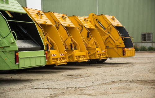Stacked and labelled recyclable materials ready for processing